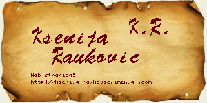 Ksenija Rauković vizit kartica